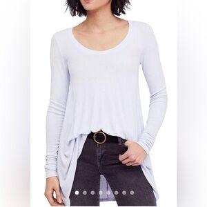 Free People Long-Sleeve Scoop-Neck Ribbed Top
